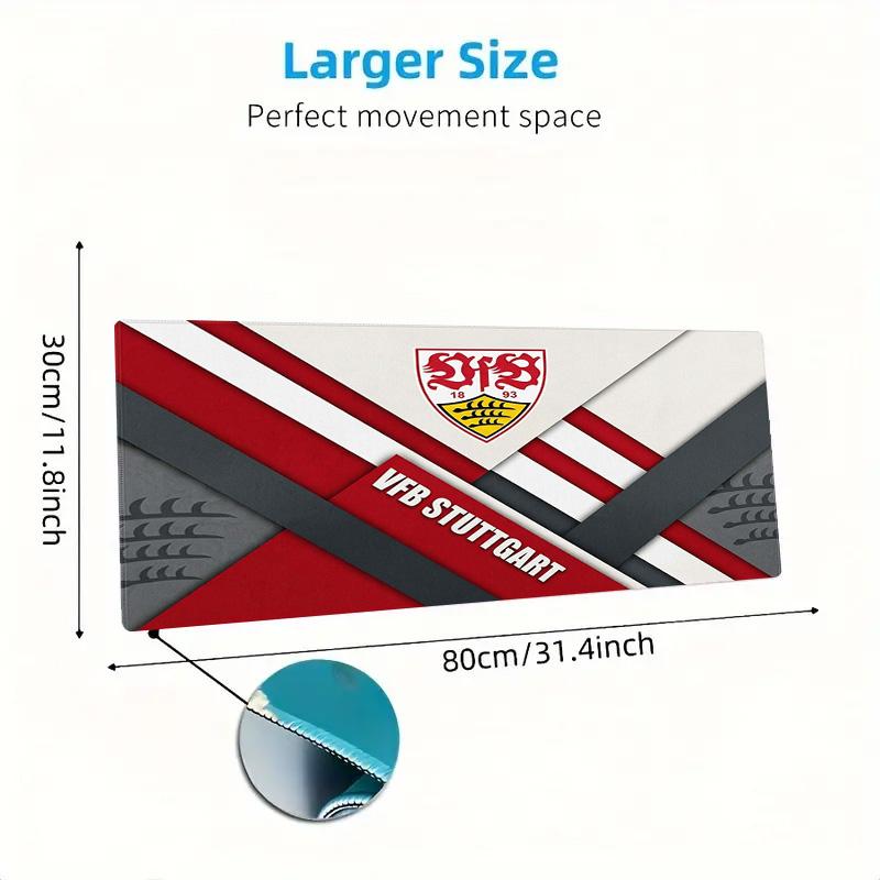 Tapis de souris couleur VfB Stuttgart Grand coussin de table de jeu Antidérapant pour ordinateur portable tablette Grande souris XXL Tapis Mini PC Tapis de jeu Avec bordure verrouillée