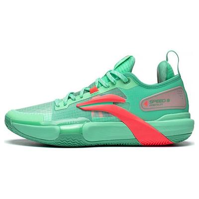 Li Ning Flash 9 Premium PRM Edición Verano Tejido Cuero Sintético Absorción de Impactos Antideslizante Resistente al Desgaste Zapatillas de Baloncesto de Caña Baja ABAT023-2