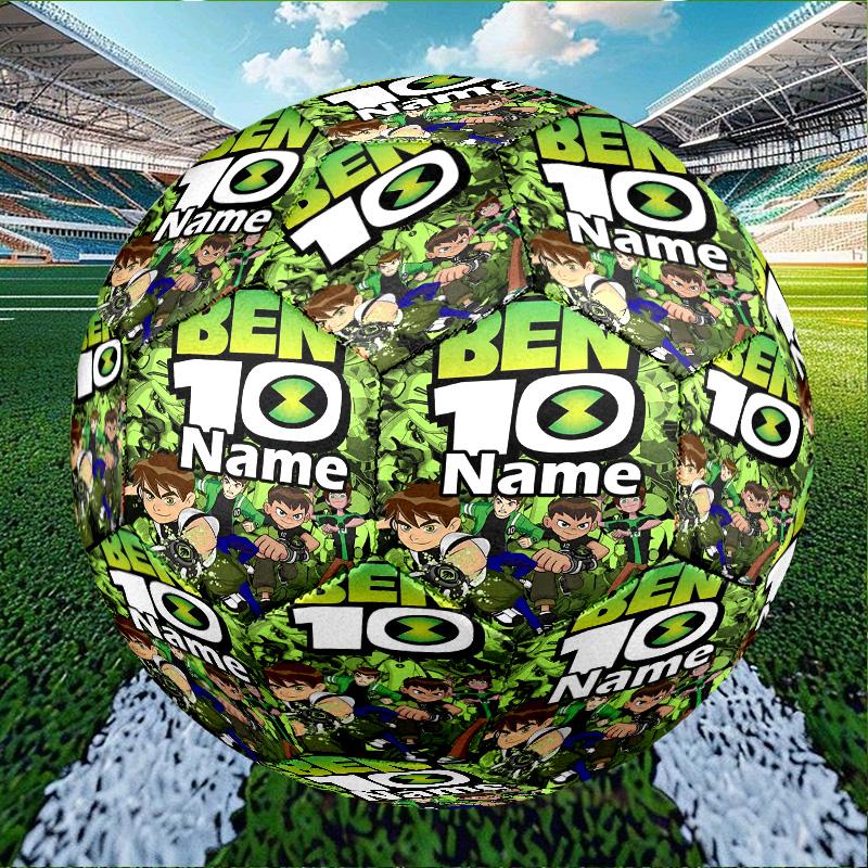 Custom Name Personalized Ben 10 Cartoon Print Size 5 Soccer Ball Training & Match Football, for Team, Kicking, Gift for Football