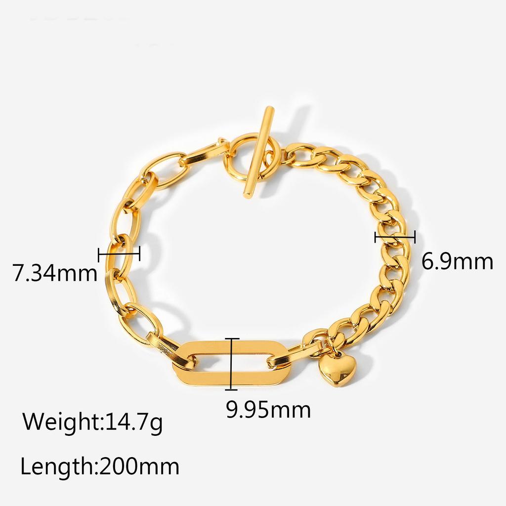 Yori 2025 Stainless Steel Geometry Golden Bracelet 18 K PVD Plated Trendy Daily High Quality Jewelry Bijoux Women