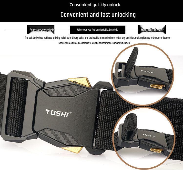 Men's Tactical Quick Release Nylon Elastic Belt
