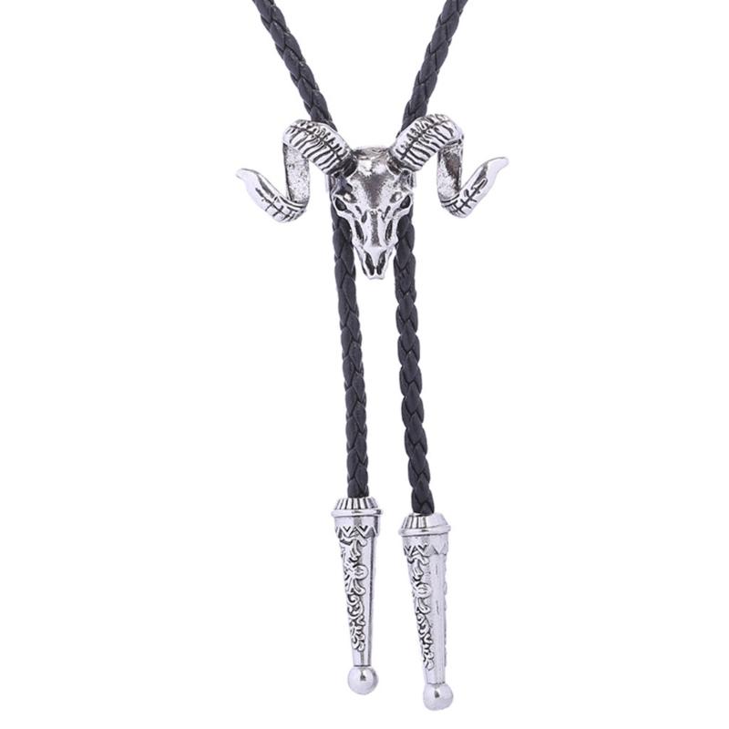 

Elegant Black Bolo Tie with Bull Pendant Cowboy Bull Necktie Western Necklace Cool Bola-Tie Western Cowboy Costume 1
