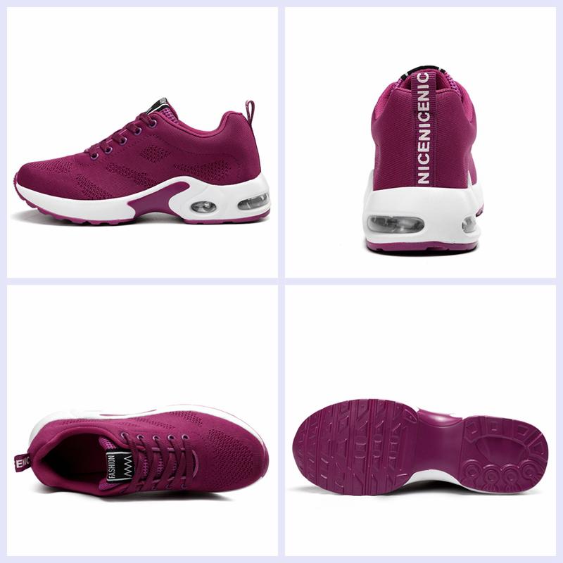 Pantofi de alergare ușoare de fitness pentru femei, care modelează corpul Tenis, sport, plimbare, pantofi ocazionali, alb, negru, violet, pentru eleve