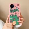 For Vivo V50 Y16 Y31 Y53S Y55 IQOO Z10X Y51 Y70 Phone Bags Naughty Dinosaur Pattern Liquid Silicone Dustproof Full Protective Case For Vivo Back Cover