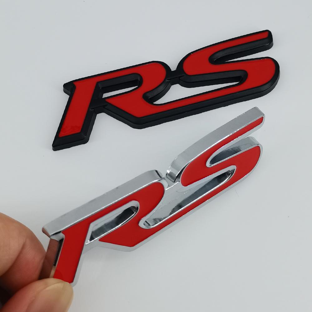 MPC4 3D Metal Logo RS Emblem Letters Car Front Grille Badge Rear Trunk Sticker For Honda Civic City Fit Shuttle Jazz Car Acceessories