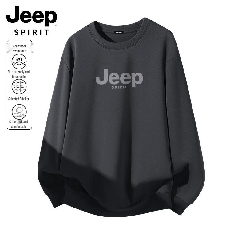JEEP SPIRIT Men's Trendy Printed Crew Neck Long Sleeve Sweatshirt