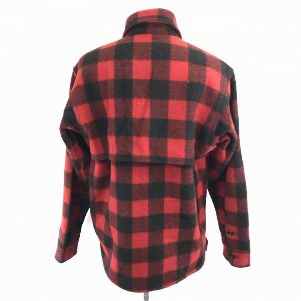 Johnson Woolen Mills/Wool Jacket/M/Red×Black/Buffalo Check/Mackinaw Cruiser(USED)