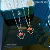 Light Luxury Mickey Mouse Minimalist Furnace Real Gold Necklace Female Collarbone Chain Accessories