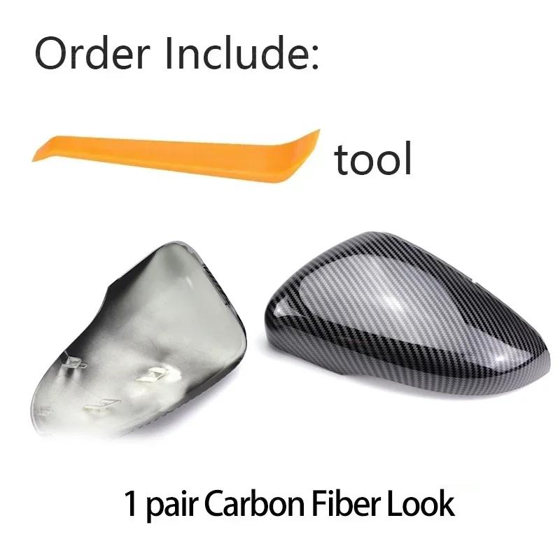 For Volkswagen VW Touran, MK6 Golf 6 GTI 2009-2019 Car Accessories Carbon Fiber Look Black Mirror Cover Replacement