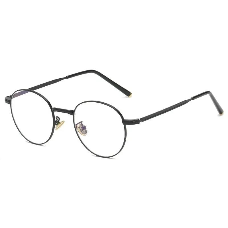 Metal Frame Glasses Round Anti Blue Light Eyewear Women Men Classic Trend Transparent Computer Reading Eyeglasses for Unisex
