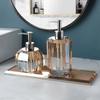 Crystal Lotion Bottle Hand Sanitizer and Shower Gel Press Pack Empty Bottles Hotel Bathroom Accessories Tray Toilet Set