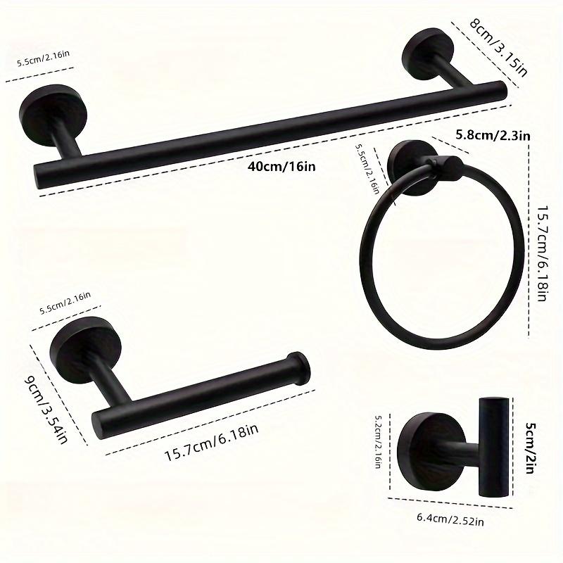 5-piece Wall Mounted Hardware Bathroom Accessories, Stainless Steel Towel Bar, Towel Ring, Toilet Paper Holder Hook Bathroom Kit