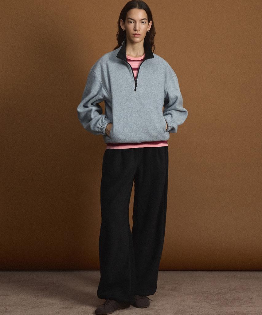 TIENJITIUMEON W Fleece Wide-Leg Pants (Black) Tnpa6F112Bk