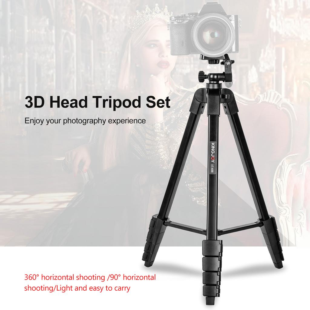 KINGJOY VT 688 675 inch Tripod Stand Desktop Tripod Stand 2kg 4.4lbs Load Capacity 5 Levels Height Adjustable with 1