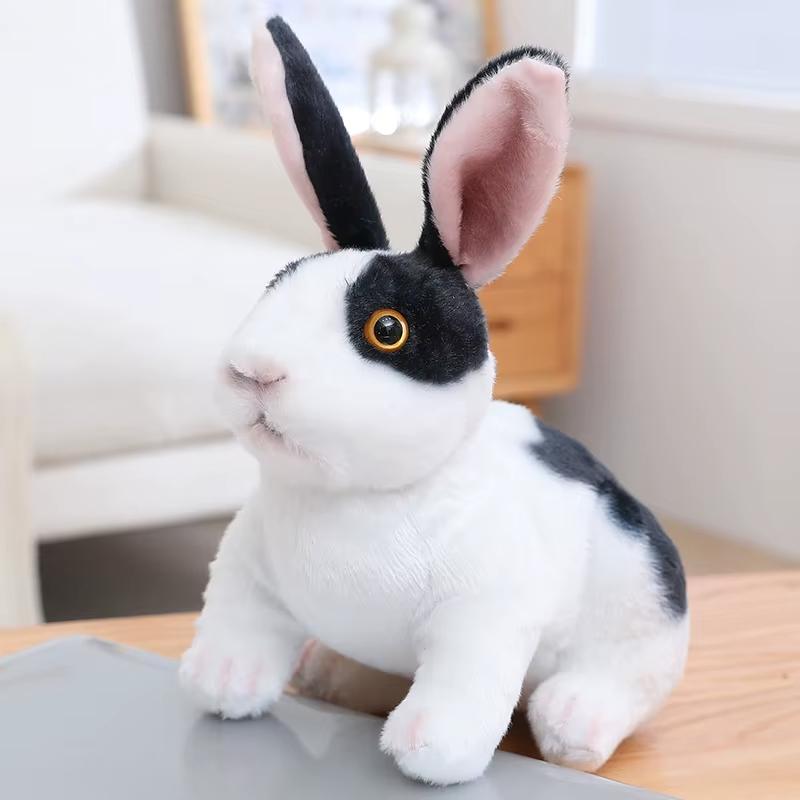 Simulation Long Ears Realistic Rabbit Plush Toy Lifelike Animal Stuffed Doll Toys for Boys Girls Birthday Gift Room Decor