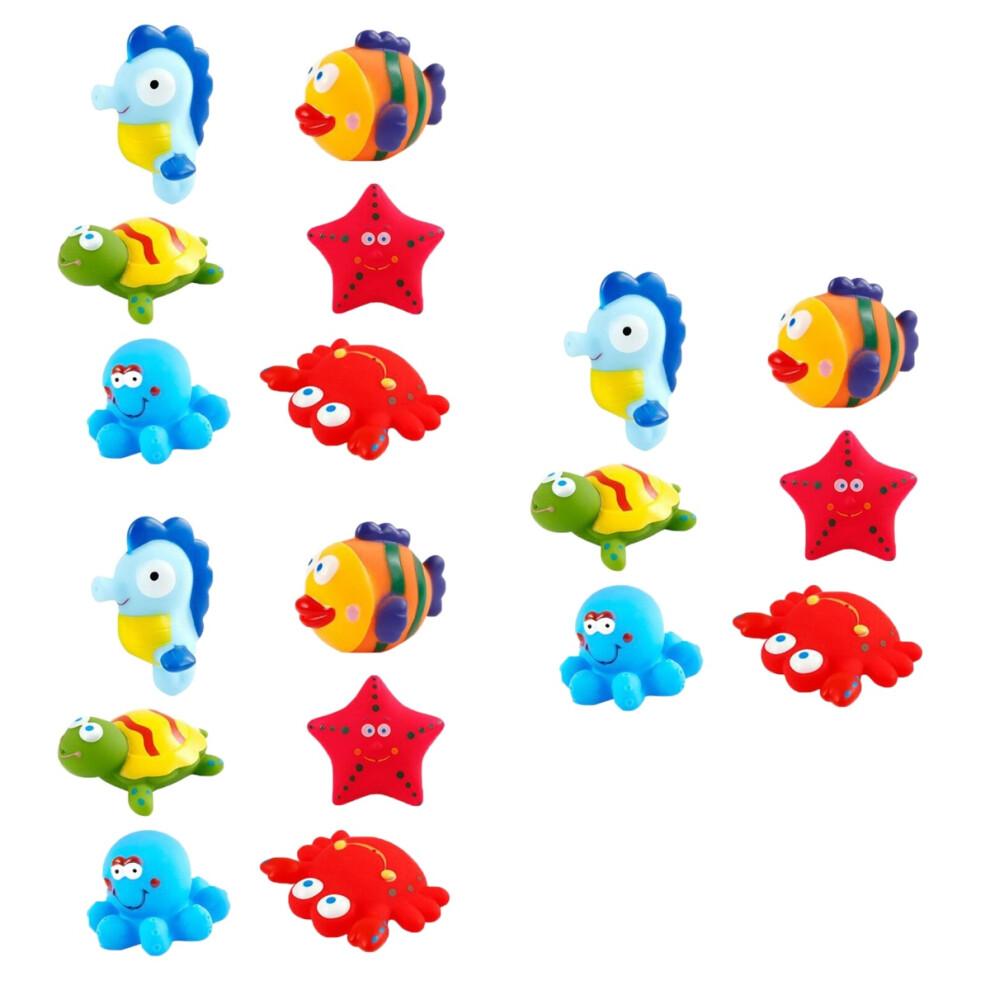 Conjunto de 18 Peças de Brinquedos de Banho para Bebê Design Criativo de Vida Marinha Cores Sortidas