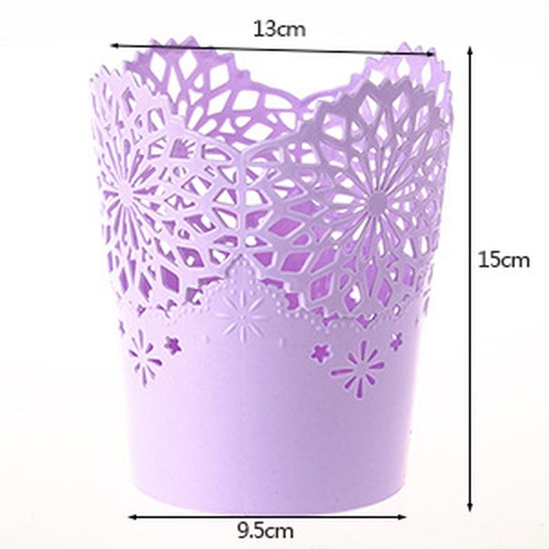 2 Stück Mini-Kunststoff-Durchbruch-Spitzen-Aufbewahrungsröhrchen Büro-Schreibwaren Schreibtisch-Aufbewahrungs-Anordnungsbehälter Dekor