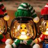 Mini Snowman Lantern with Hats And Scarves Christmas Flickering LED Candles Winter Small Snow Man Table Centerpiece for Holiday Party Favors