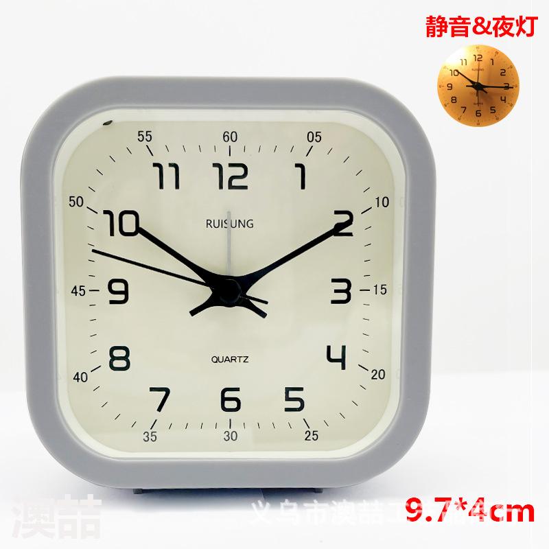 Square round simple plastic alarm clock, children's and students' alarm clocks and clocks