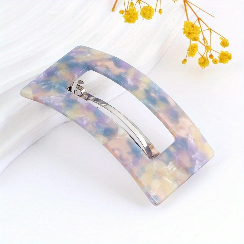 Women's Hollow Acetate Rectangular Hairpin Fashion Elegant Micro Arc Hairpin Fashion Lazy Bundle Hairpin