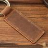 Lisa Genuine Leather Retro Keychain - Crazy Horse Cowhide Car Pendant Key Bag