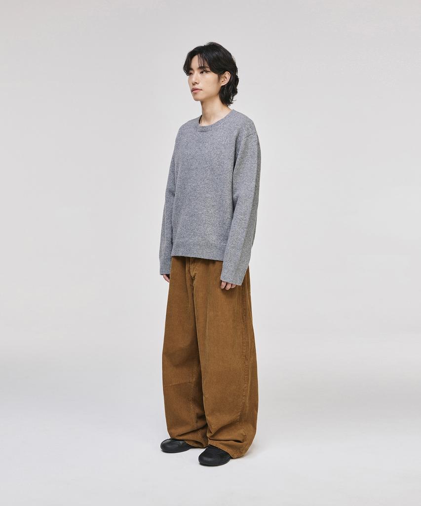 SIGNATURE Wide Curved Dart Corduroy Pants [Beige]