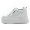 Trendige Plateau-Sneaker für Damen 2025: Atmungsaktives Mesh, Höhensteigerung, Lässiges Weiß.