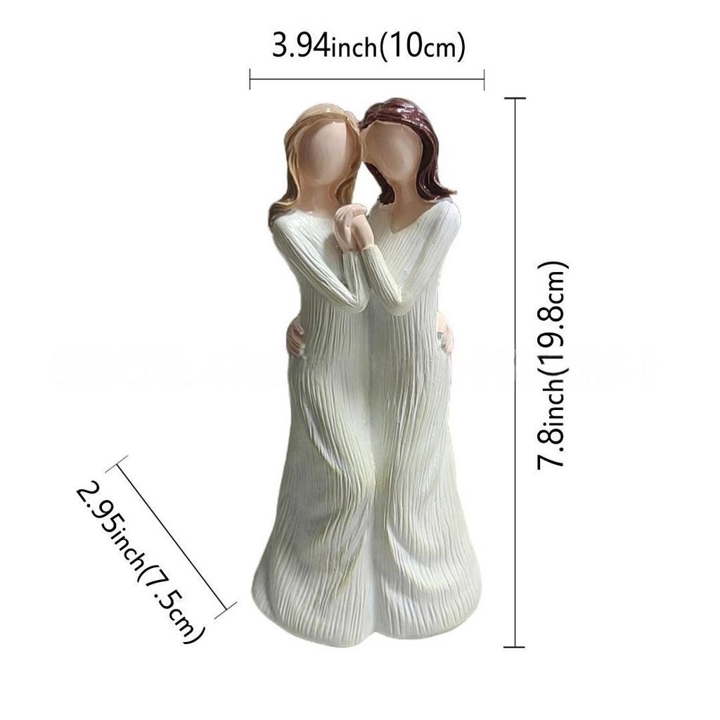 Sister Friendship Statue: Best Friend Gift–Girls Holding Hands Desk Decor