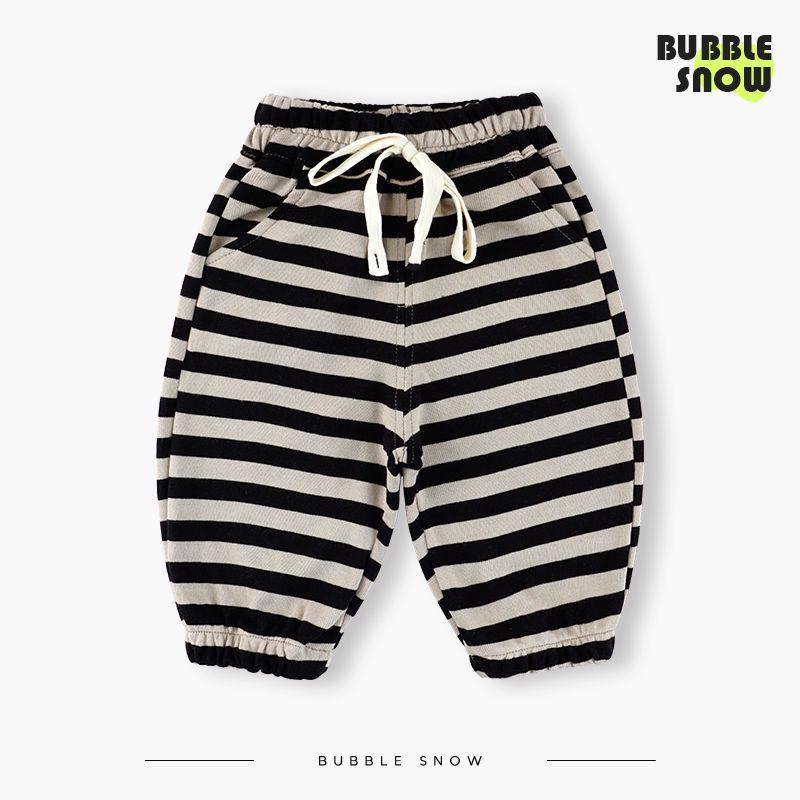 Unisex Autumn Striped Sweatpants for Toddlers & Kids - Korean Trendy Style 80cm