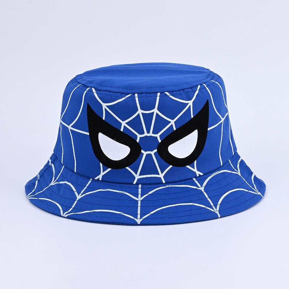 Fisherman Cartoon Spider Hat With Breathable Cotton For Kids Outdoor Casual Wear