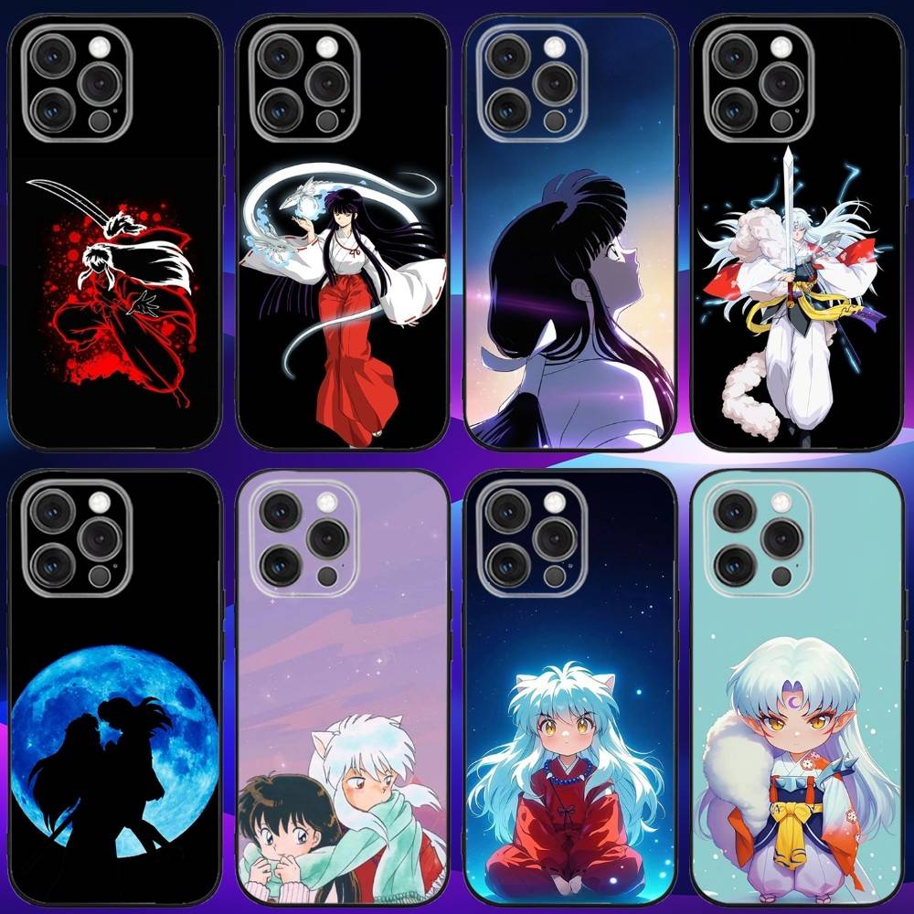 Anime I-Inuyashas Phone Case For iPhone 16e,16,15,14,13,12,11,Pro,X,XS,Max,XR,Plus,Mini Soft Black Cover