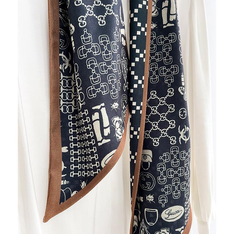 Korean Geometric Fashion Strip Scarf Scarf Scarf Stylish Versatile Multifunctional Headscarf Spring Autumn Summer New Style Women