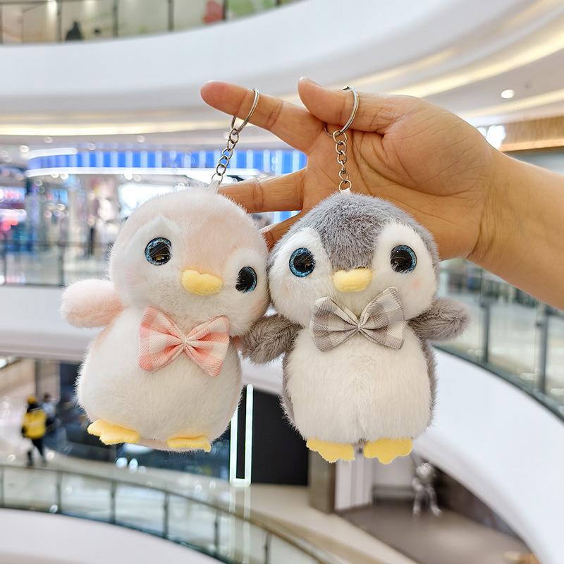Cute Cartoon Penguin Bag Charm Doll Plush Backpack Keychain Soft Animal Toy Short Plush Material Youth Universal Gift