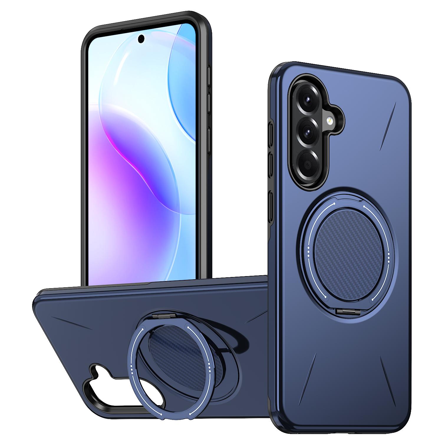 

For Samsung Galaxy A36 5G Magnetic Case Rotating Kickstand TPU + PC Phone Cover - Purple G