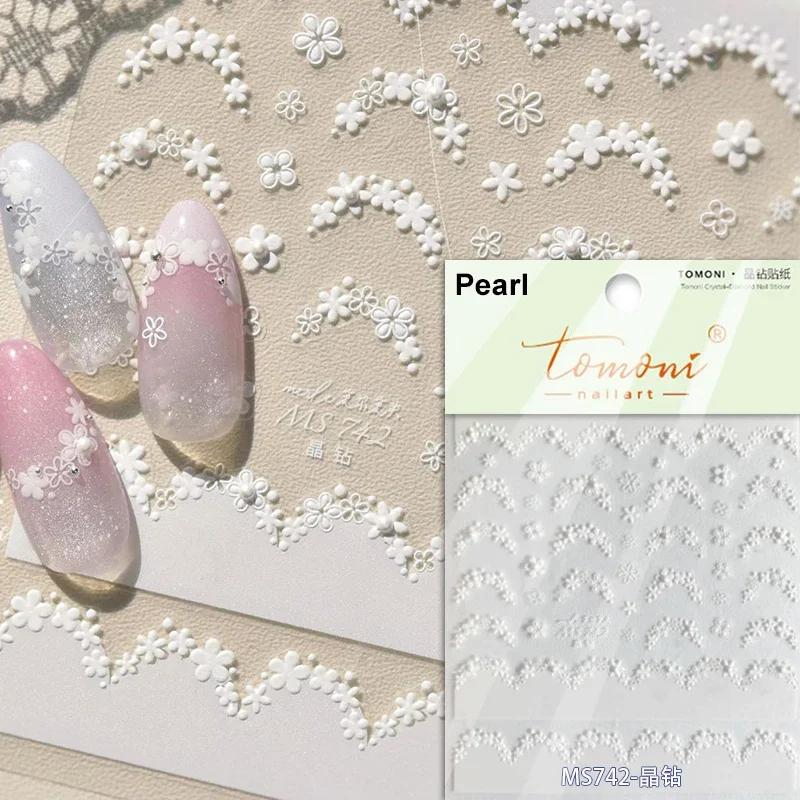 Gold Stamped Blooming Red Peony 3D Self-Adhesive Nail Art Stickers Lily Magnolia Camellia Daisy Rose Manicure Decals