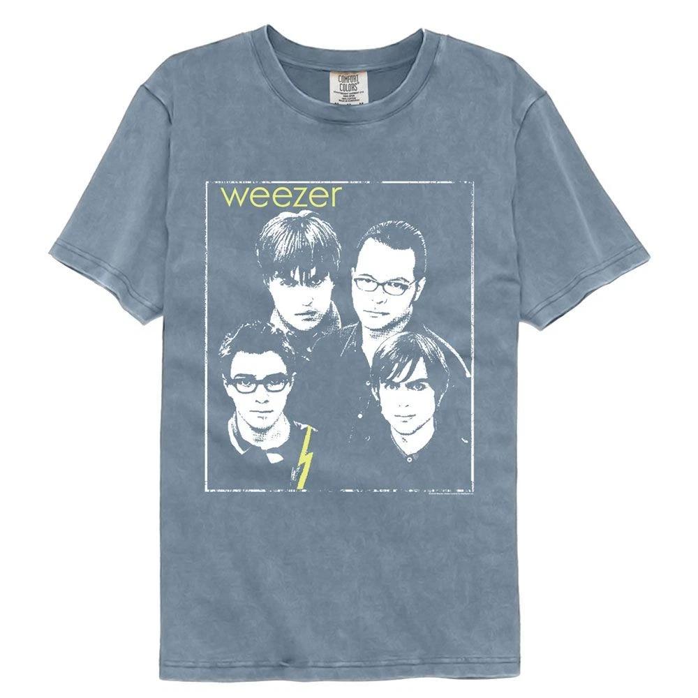 Weezer - Framed - American Classics - Solid Blue  Short Sleeve Comfort Colo 100