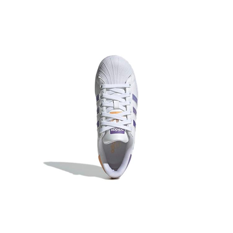 Adidas Originals SUPERSTAR J Low top Kids' Skateboarding Shoes Classic White Purple (Unisex) Kids' Skateboarding Shoes GY3313