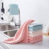 12 Stück doppelschichtige saugfähige Mikrofaser-Küchengeschirrtücher Antihaft-Öl-Haushalts-Reinigungstuch Wischtuch Home Kitchen Tool Staublappen