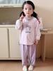 Kids' Wool Plush Pajamas Set - Warm Autumn/Winter Coral Fleece Sleepwear for Boys and Girls