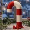 Red And White Holiday Decor Candy Cane Figurine with Limbs, 3D Printed Christmas Centerpiece, Cute Gift for Kids Sitting Figure Shelf Mantel