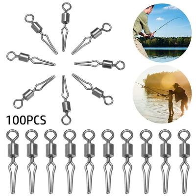 American Style Sub Clamp Fishing Swivel Swivel with Side Line Clip Fishline Clamp Fishing Connector
