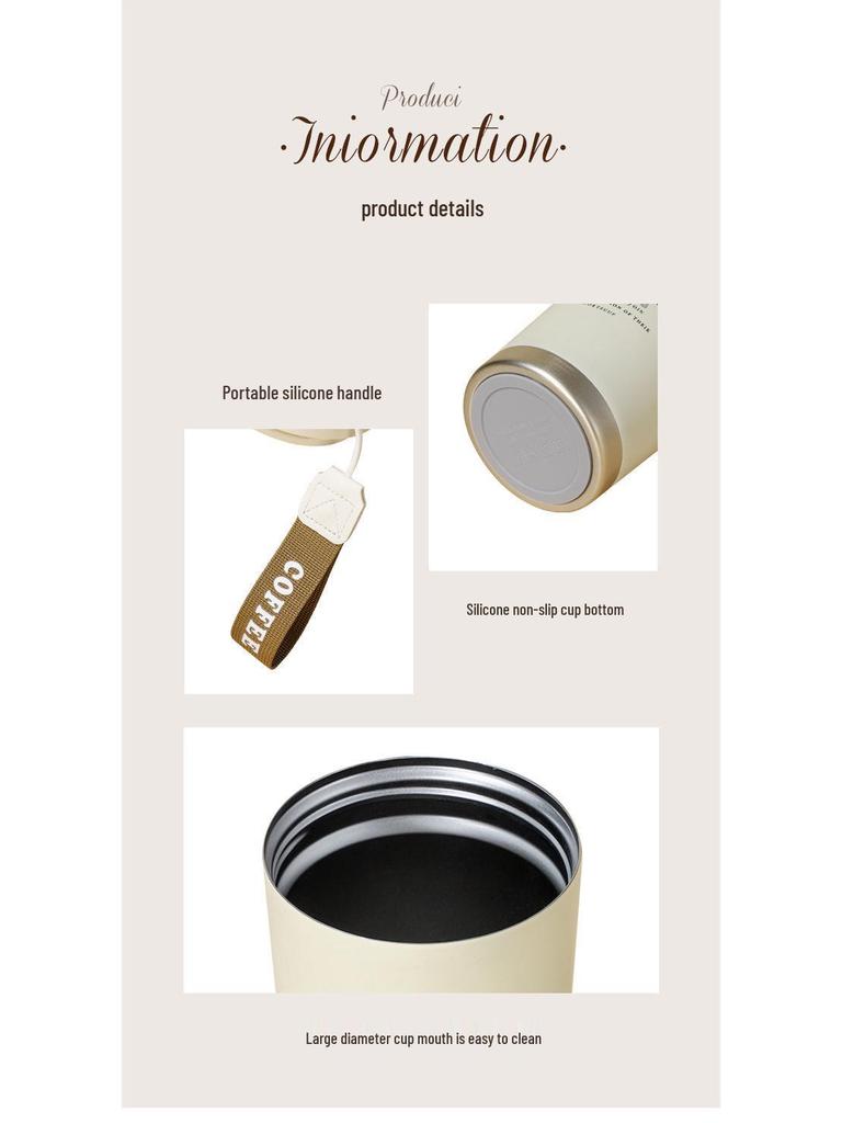 Lanlinghua 316 Stainless Steel Vacuum Insulated Outdoor Coffee Mug with Rope