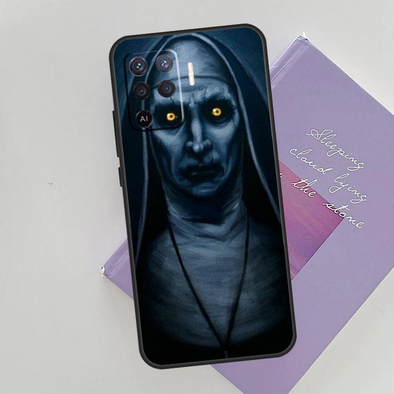 The Nun Valak Horror Phone Case For Oppo A54 A74 A94 A15 A16 A17 A52 A72 A76 A96 A57 A58 A78 A98 A53S Cover Case