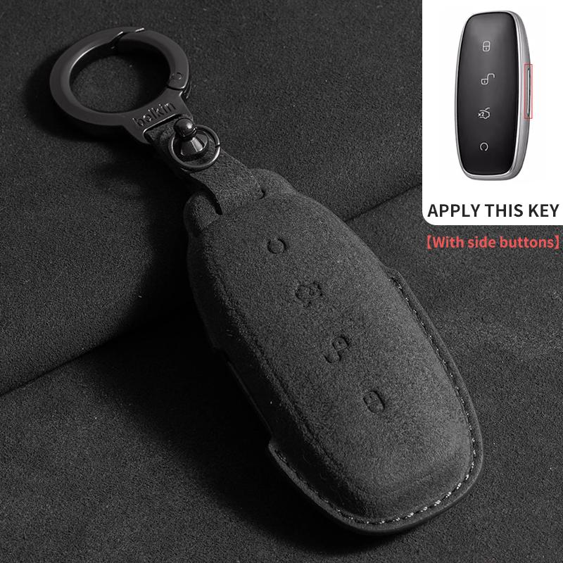 Suede Car Key Case Cover For Denza D9 Dm-I Car Key Protective Shell Accessories