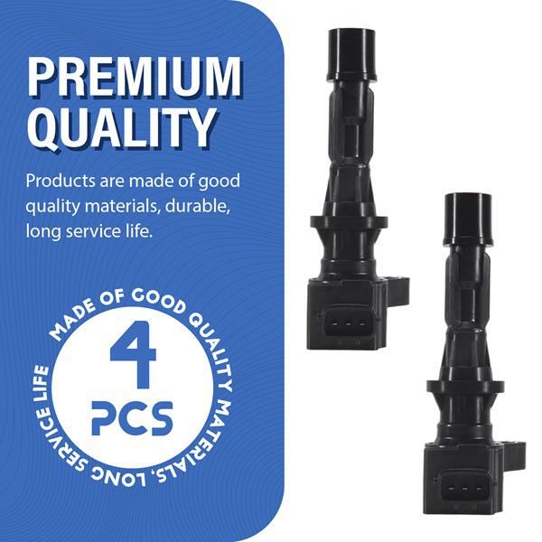 Ignition Coil: Compatible with Mazda 3, 6 GH8, MX-5, CX-7 - Set of 4 (L3G218100A, 6M8G12A366)