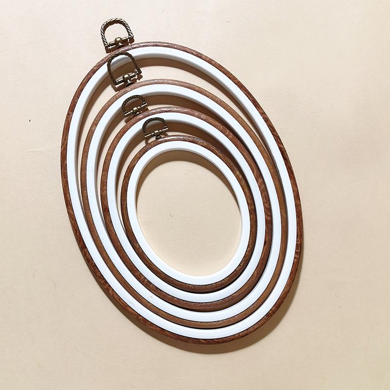 Cercuri de Broderie cu Aspect de Lemn Antic - Unelte & Decor Retro DIY Ovale/Rotunde
