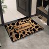 Leopardenmuster Willkommens-Eingangs-Fußmatte Waschbar Innen Außen Bodenmatte Rutschfest Flur Badteppich Heimdeko Teppich