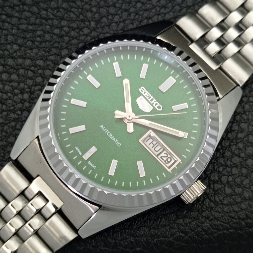 MENS VINTAGE REFURBISHED SEIKO 5 AUTOMATIC JAPAN GREEN DIAL WATCH A440601-9 Sk-a440601-1