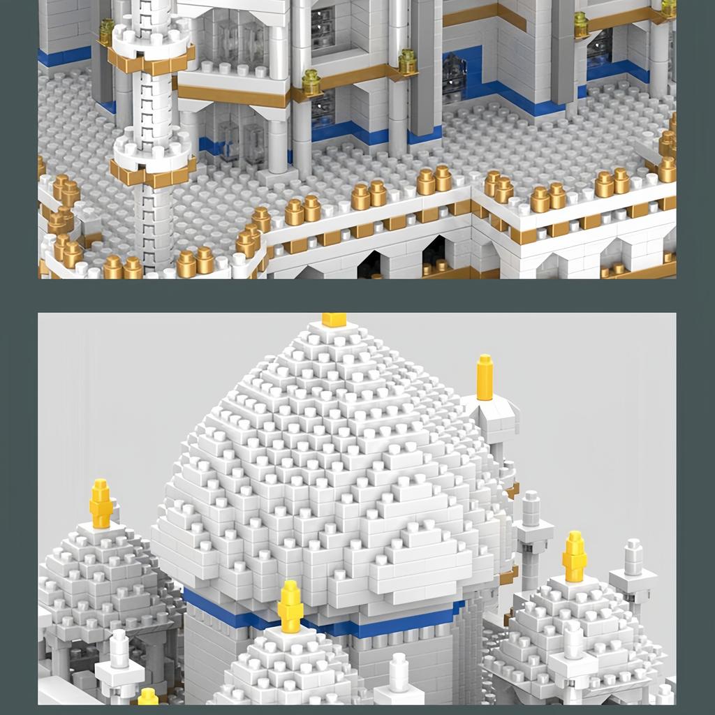 Słynny na całym świecie model architektury zestaw klocków do budowania DIY Taj Mahal Luwr Wieża Eiffla Idealne prezenty świąteczne i wakacyjne dla dzieci