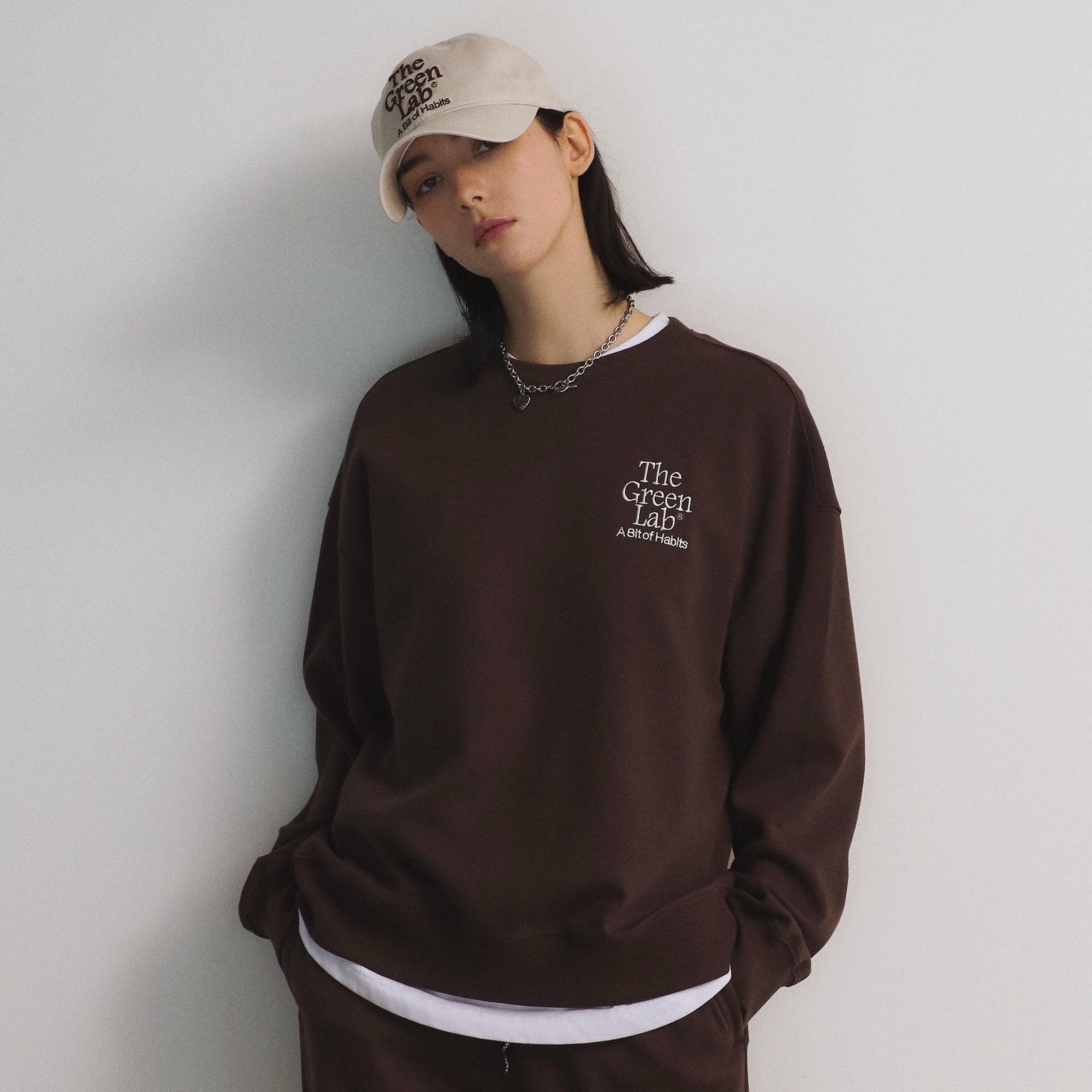 The Green Lab Essential Embroidered Sweatshirt [Brown] Green/L